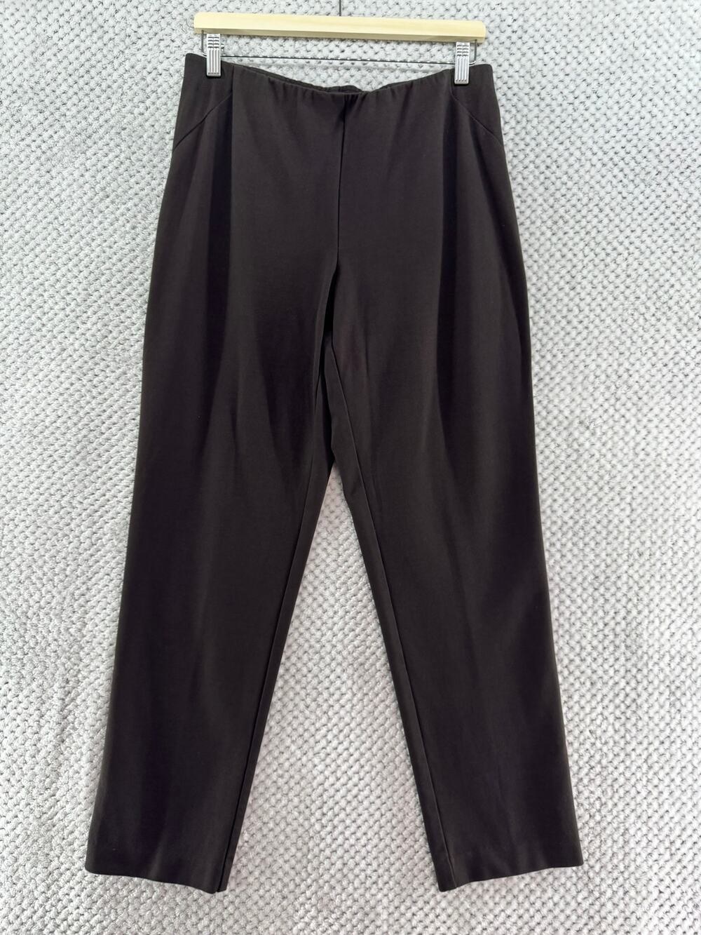 J Jill Ponte Slim Leg Pants Womens M Brown Pull Over Elastic Waist Capsule